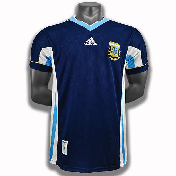 Argentina away retro soccer jersey maillot match men's second sportwear football shirt 1998-1999